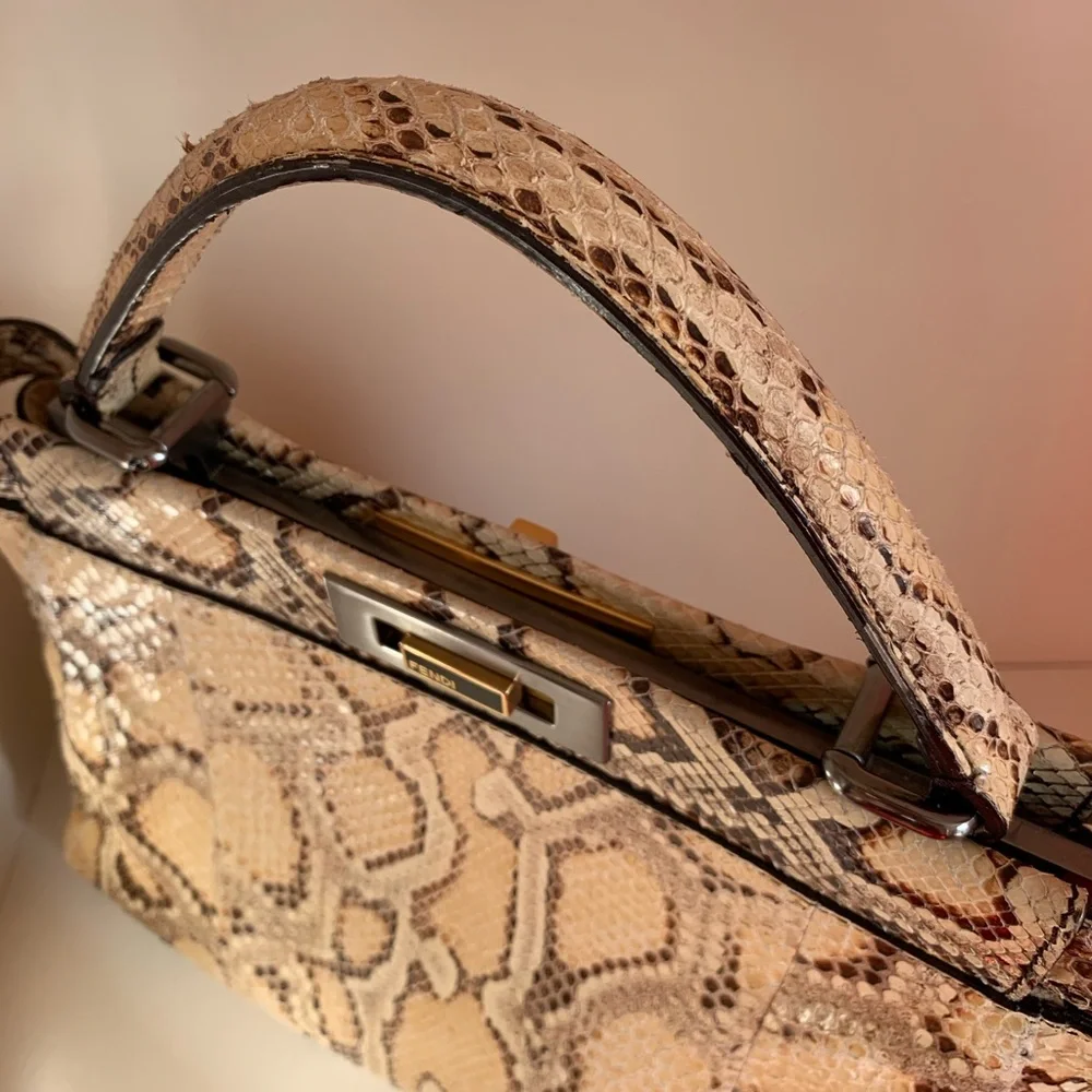 Fendi python peekaboo handle bag crossbody